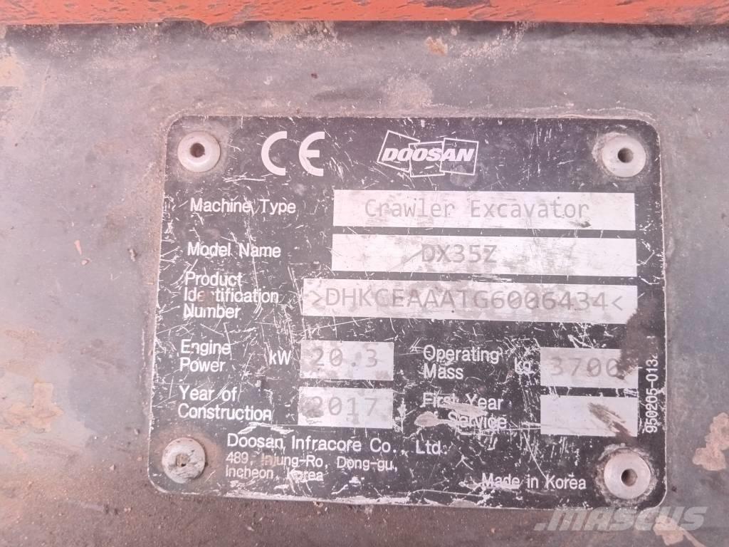 Doosan DX 35 Z Mini ekskavatori < 7 t