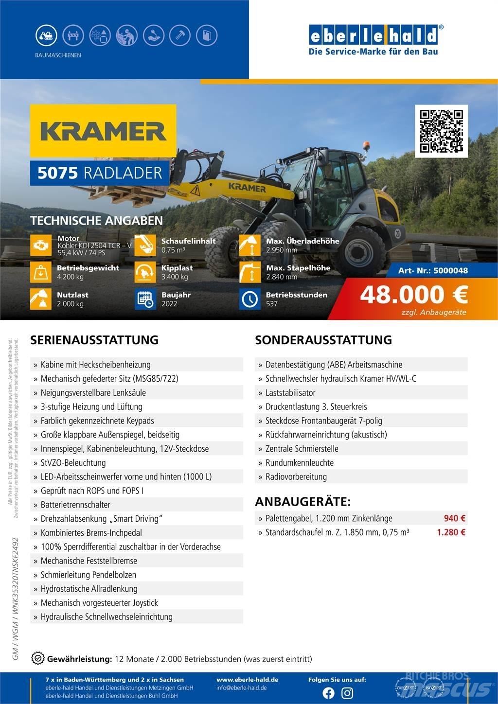 Kramer 5075 Iekrāvēji uz riteņiem