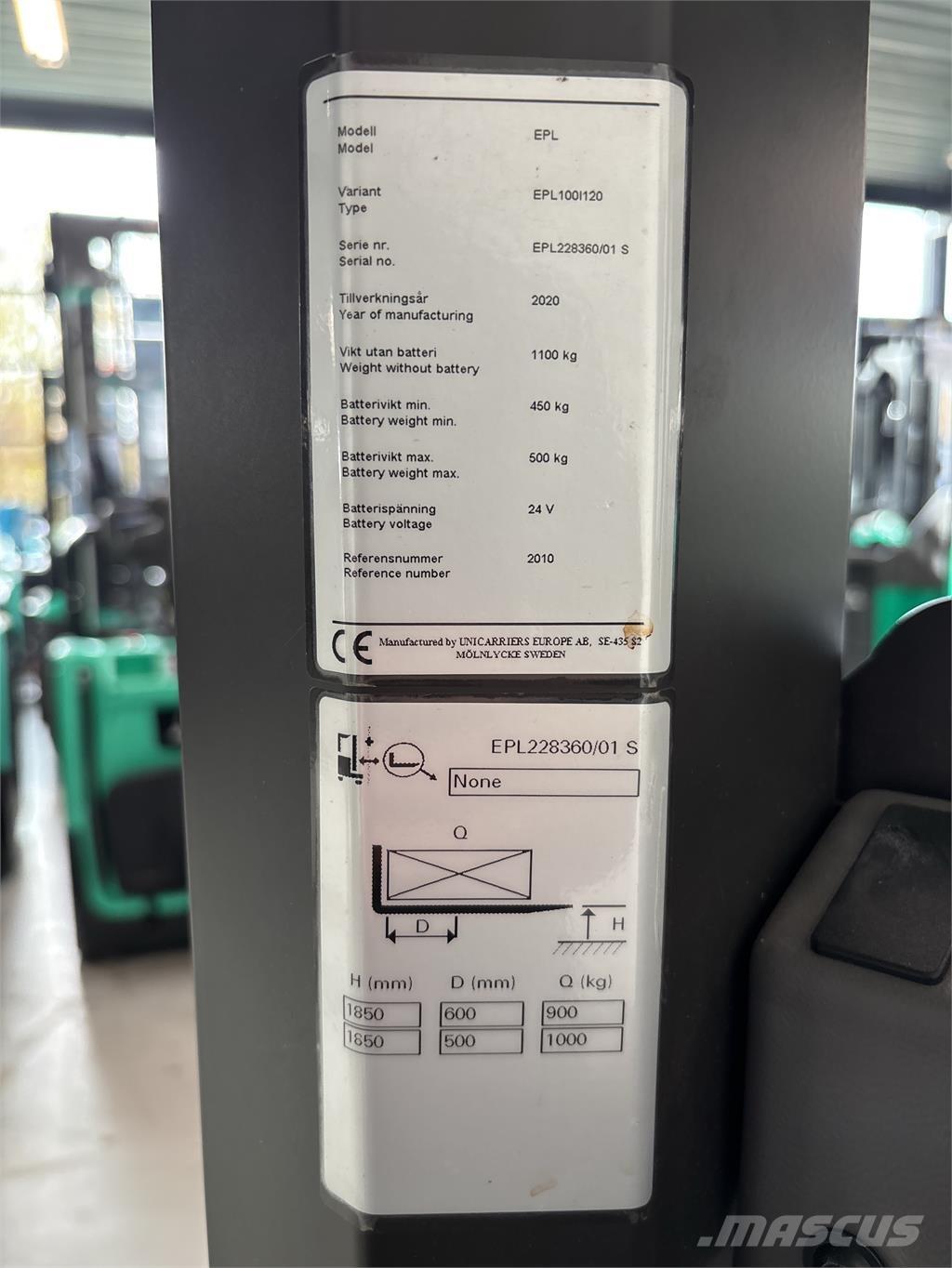 UniCarriers EPL100 Pasūtījumu savācējs mazam augstumam