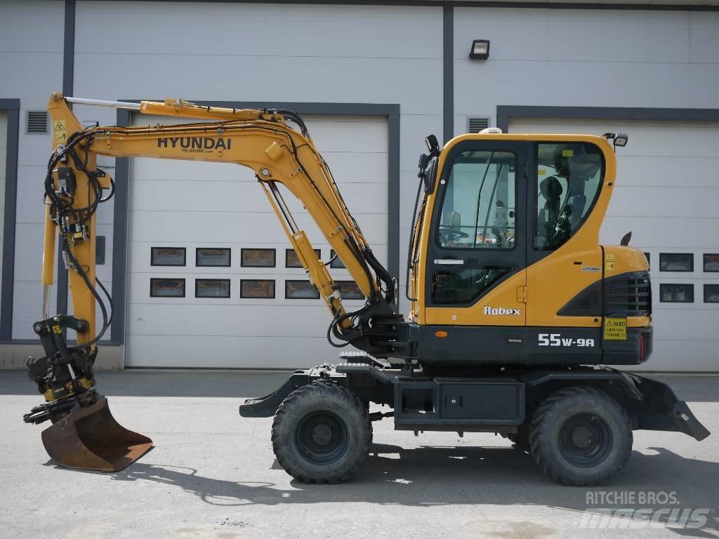 Hyundai R 55W-9A Ekskavatori uz riteņiem
