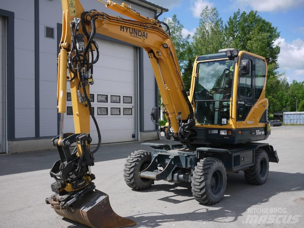 Hyundai R 55W-9A Ekskavatori uz riteņiem