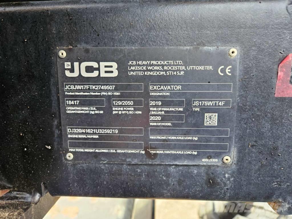 JCB JS 175 W Ekskavatori uz riteņiem