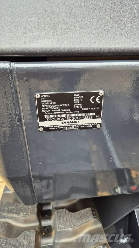Yanmar SV26 Advance Mini ekskavatori < 7 t