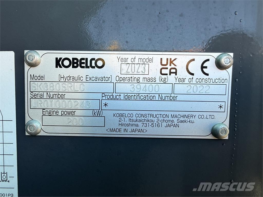 Kobelco SK380SRLC Kāpurķēžu ekskavatori