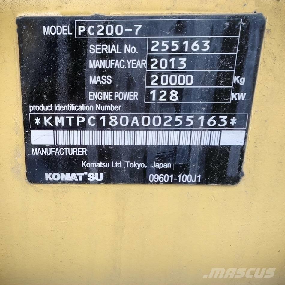 Komatsu pc200-7 Kāpurķēžu ekskavatori