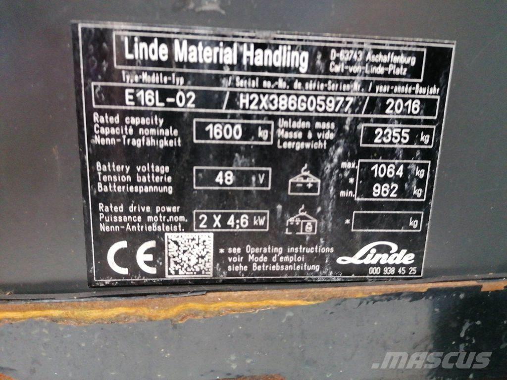 Linde E16L-02 Elektriskie iekrāvēji