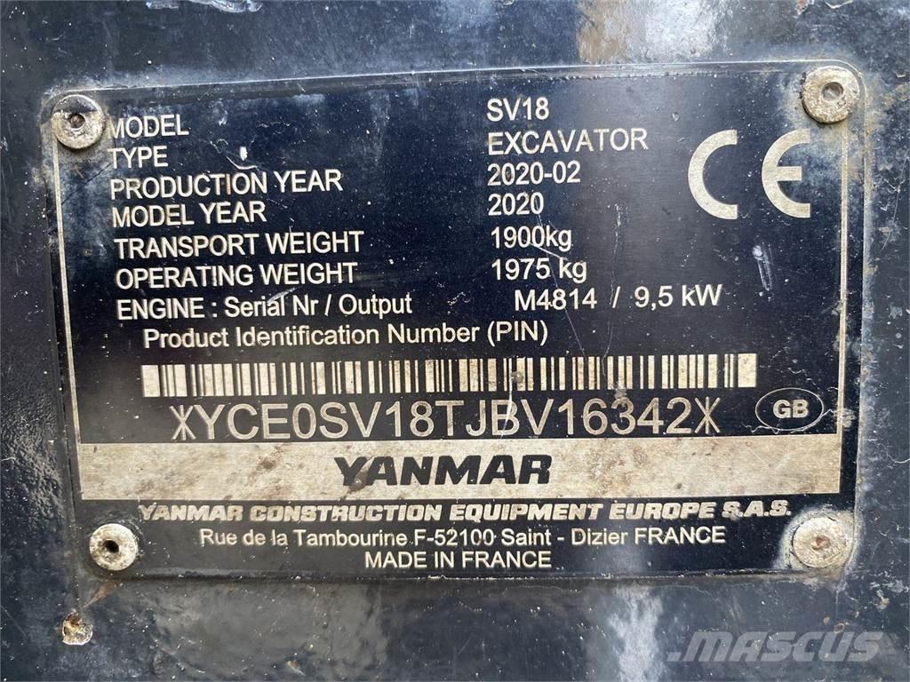 Yanmar SV18 Ekskavatori uz riteņiem