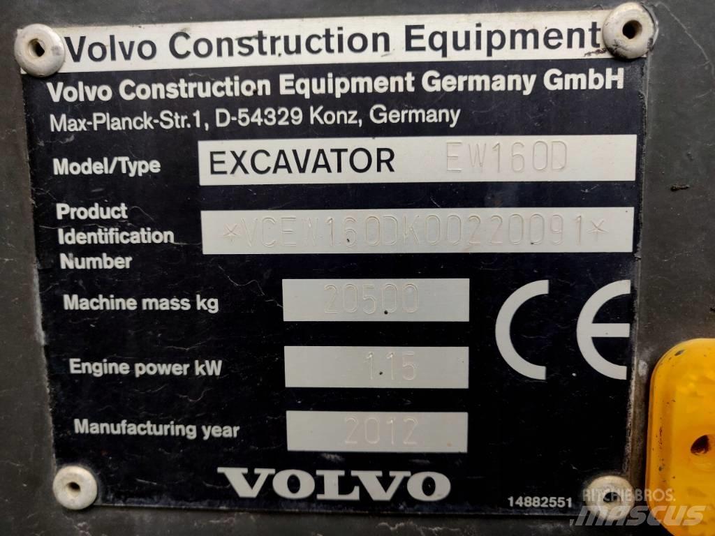 Volvo EW 160 D Ekskavatori uz riteņiem