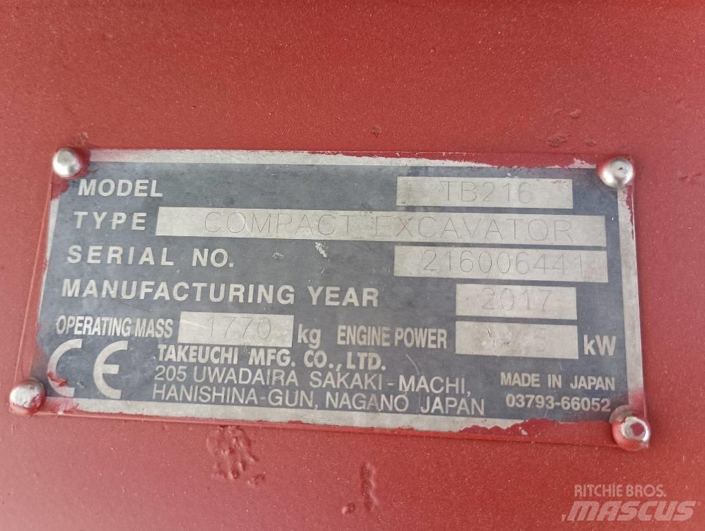 Takeuchi TB 216 Mini ekskavatori < 7 t