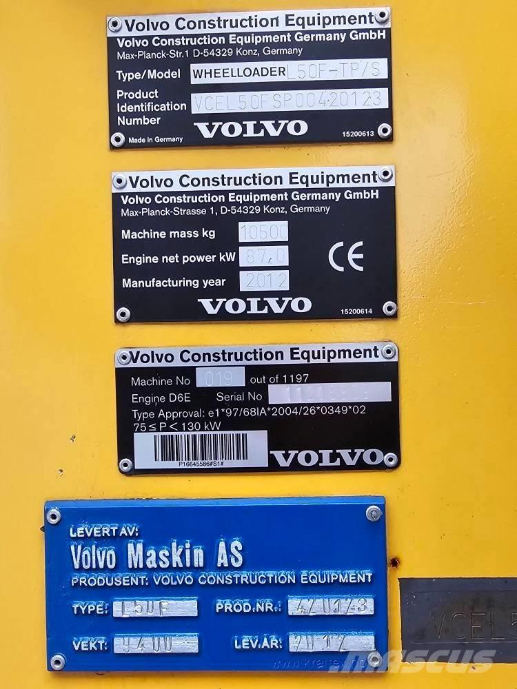 Volvo L 50 F Iekrāvēji uz riteņiem