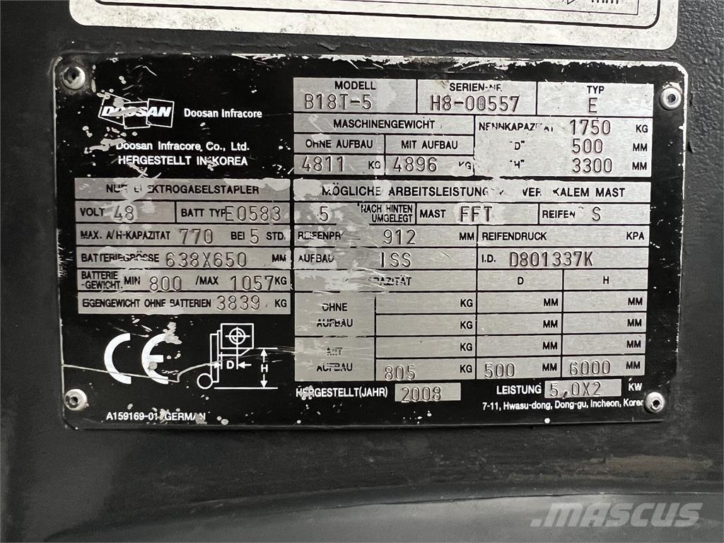 Doosan B18T-5 Elektriskie iekrāvēji