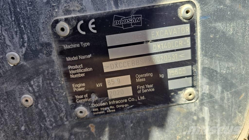 Doosan DX140LCR-5 Kāpurķēžu ekskavatori