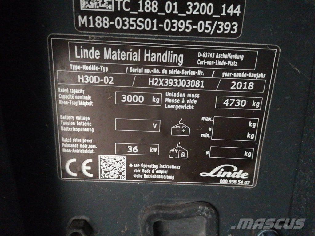 Linde H30D-02 Tehnika ar dīzeļa dzinēju