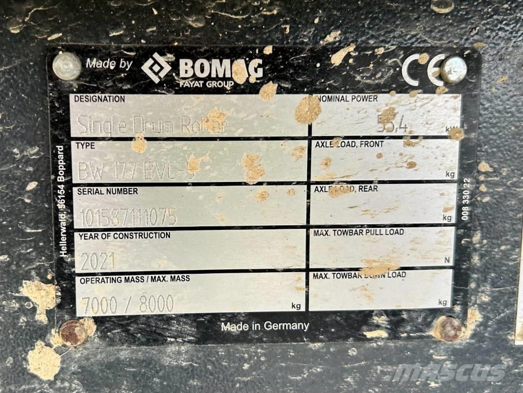 Bomag BW 177 BVC-5 Vienvalča grunts veltņi