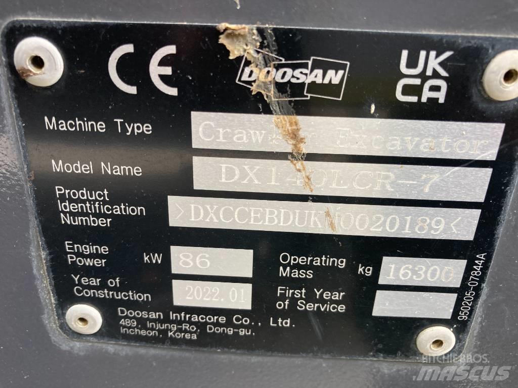 Doosan DX 140 LCR-7 Kāpurķēžu ekskavatori