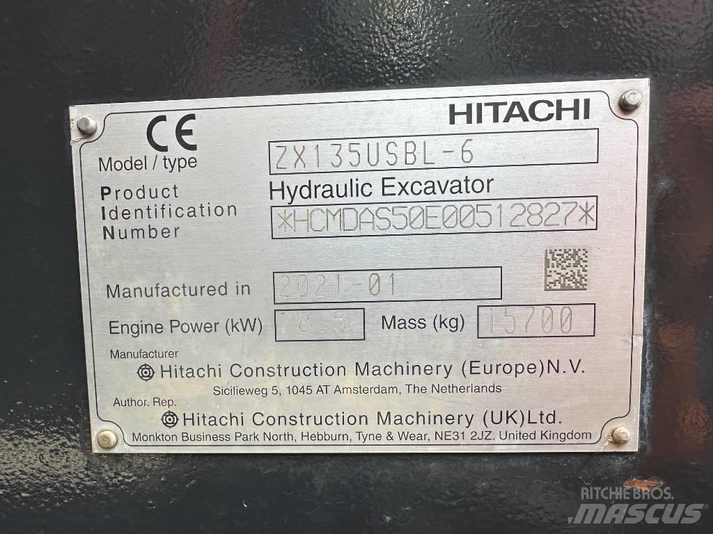 Hitachi ZX 135 US-6 Kāpurķēžu ekskavatori