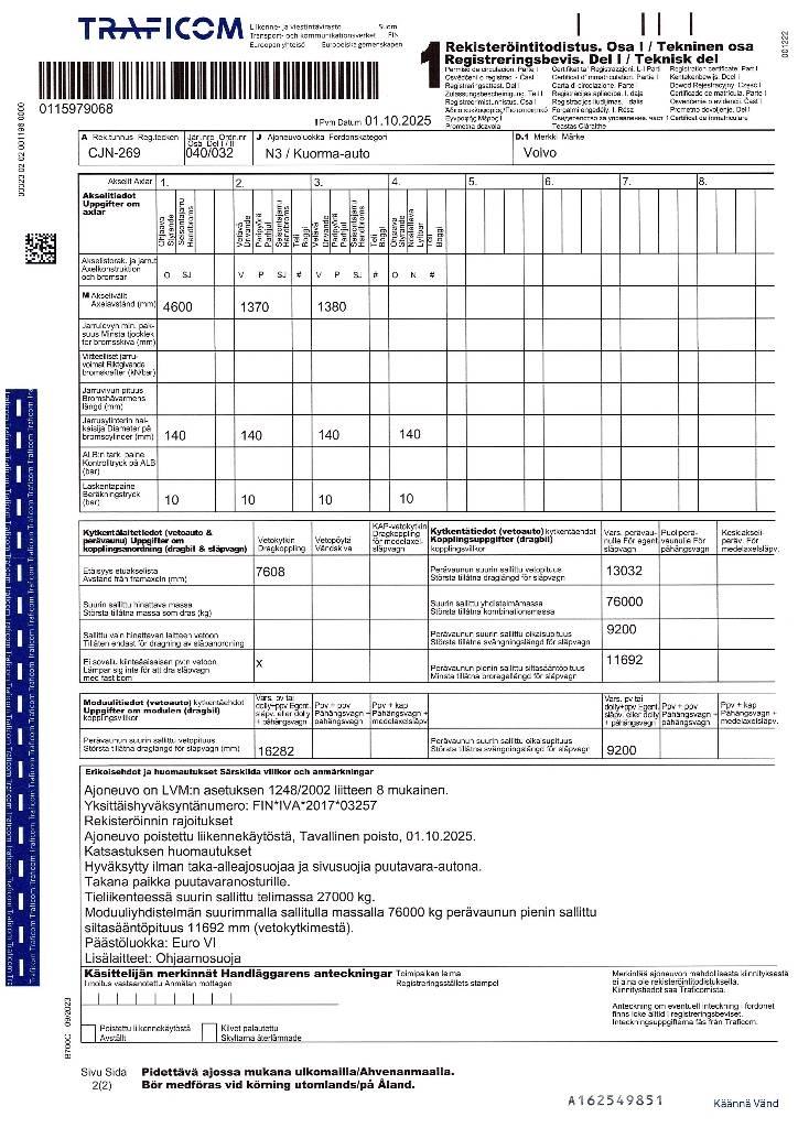 Volvo FH 16 750 Kokvedēji