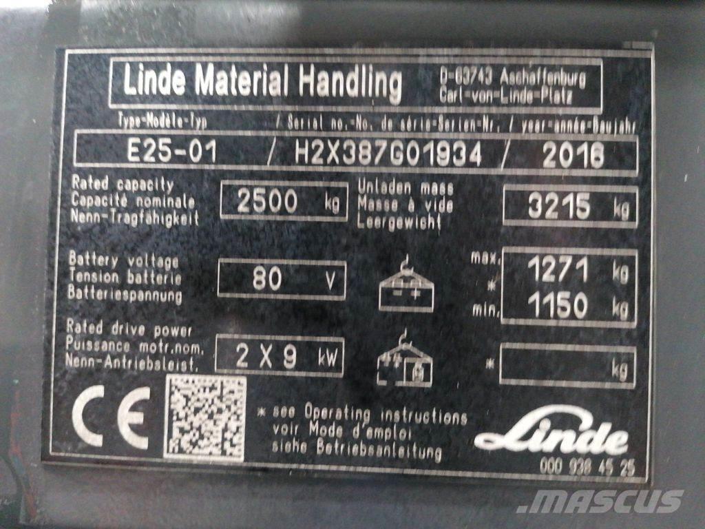 Linde E25-01 Elektriskie iekrāvēji