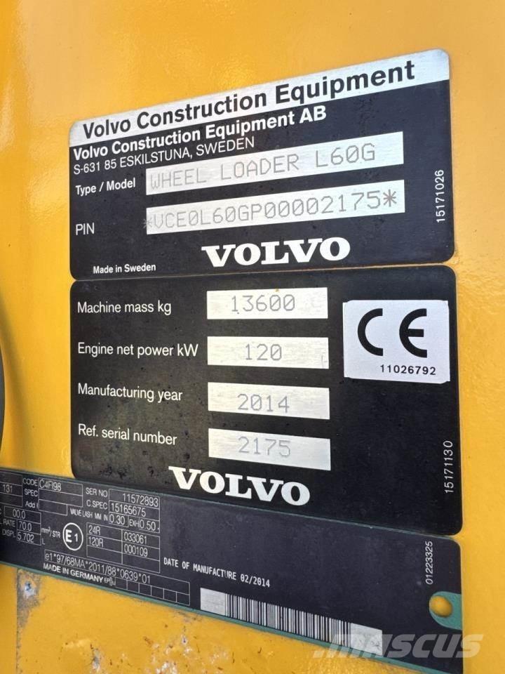 Volvo L60G Iekrāvēji uz riteņiem