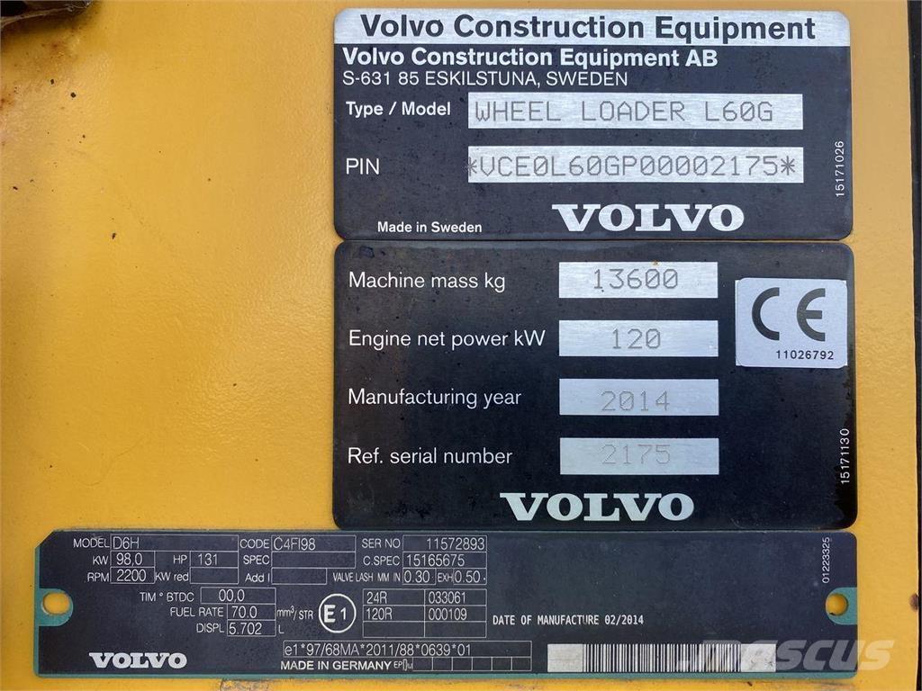 Volvo L60G Iekrāvēji uz riteņiem