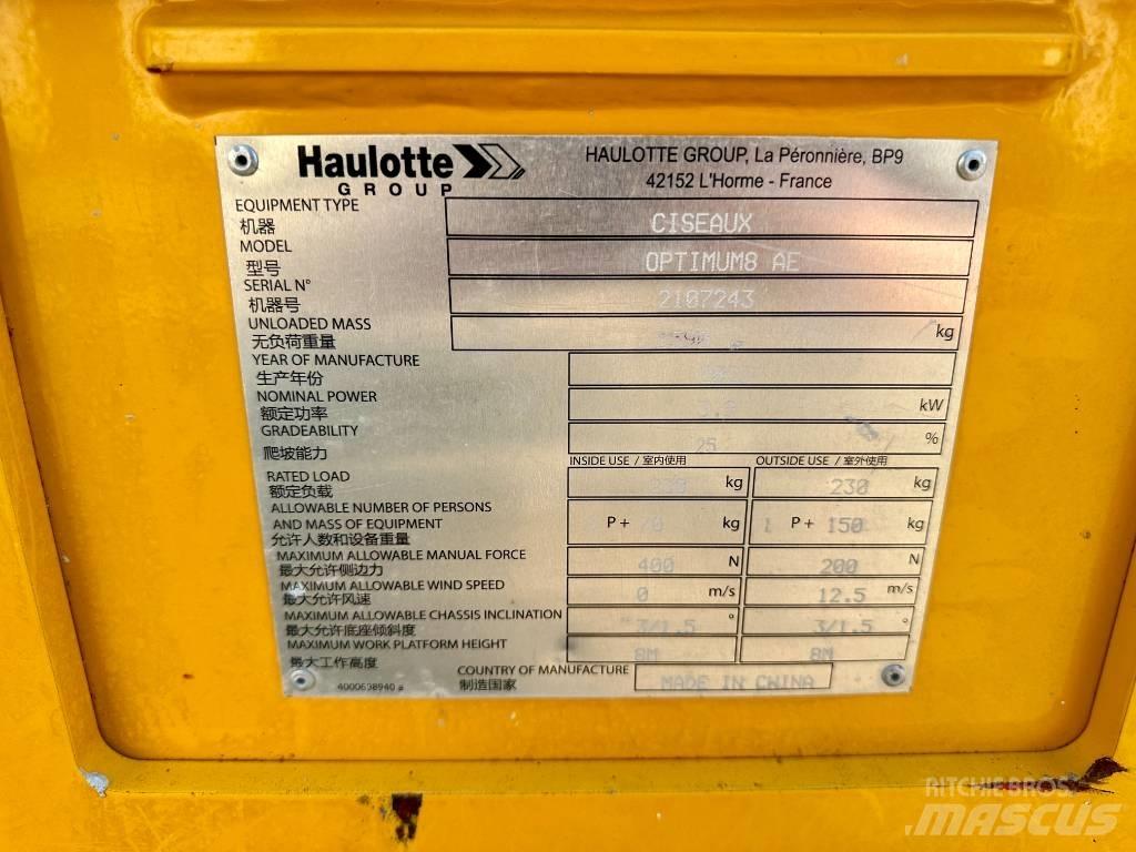 Haulotte OPTIMUM 8 Šķerveida pacēlāji