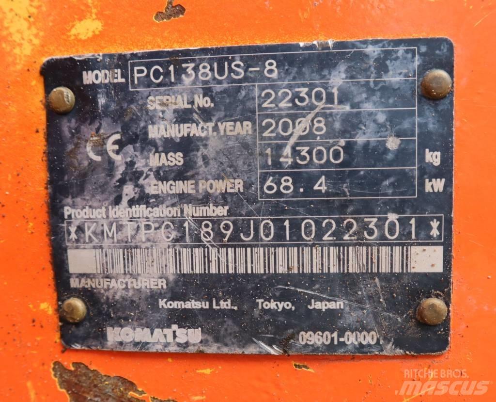 Komatsu PC138US-8 Kāpurķēžu ekskavatori