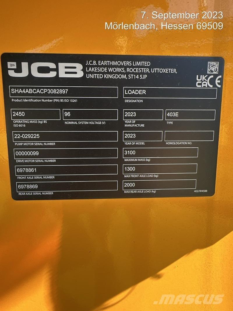 JCB 403E Elektro Iekrāvēji uz riteņiem