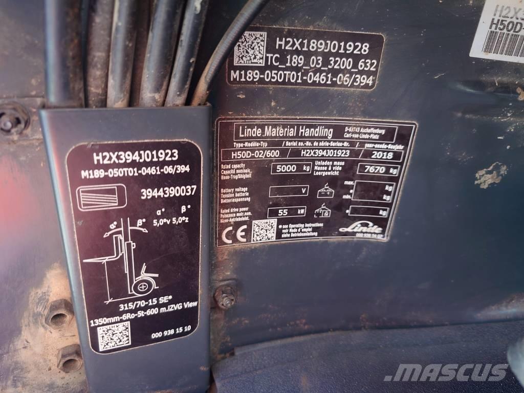 Linde H50D600/394 Tehnika ar dīzeļa dzinēju