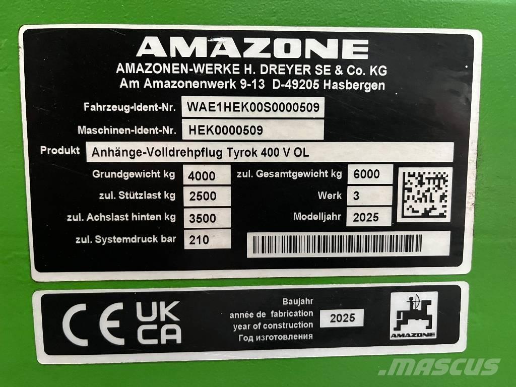 Amazone Tyrok 400 VS Maiņvērsējarkli