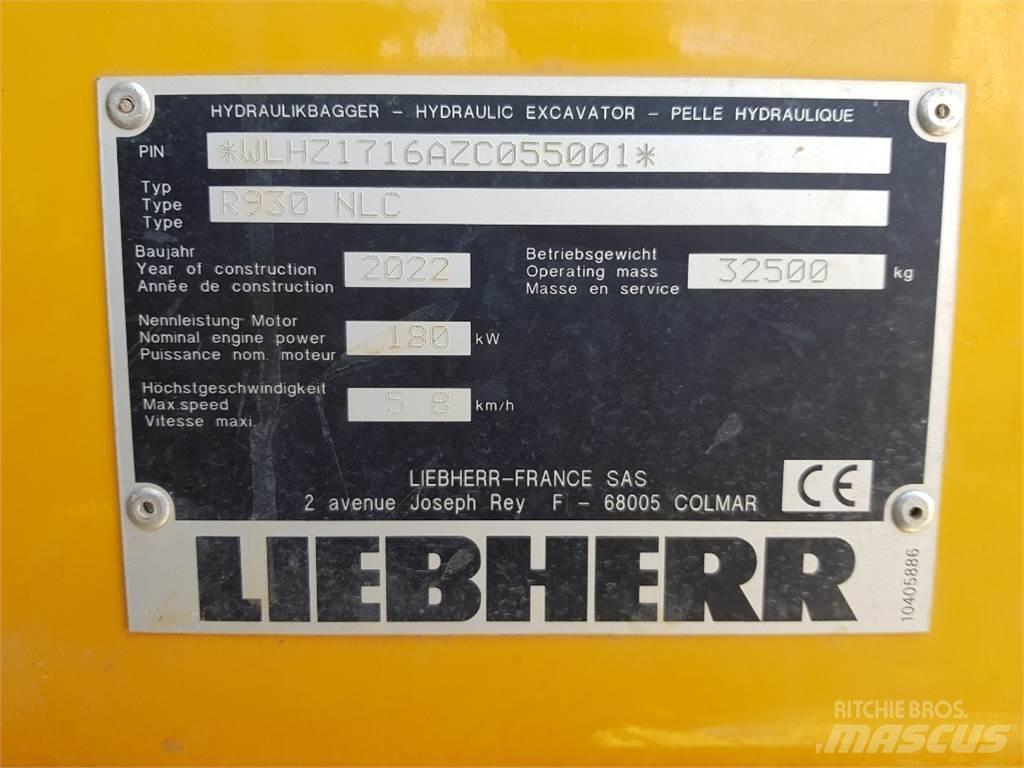 Liebherr R930 Kāpurķēžu ekskavatori