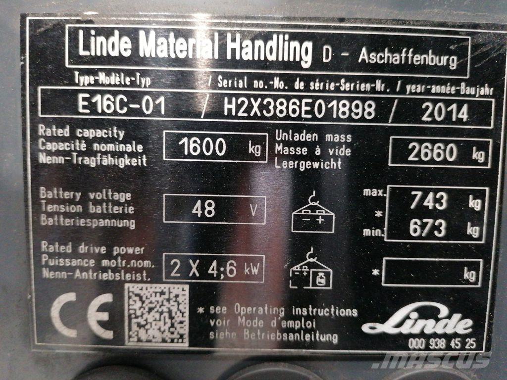 Linde E16C-01 Elektriskie iekrāvēji