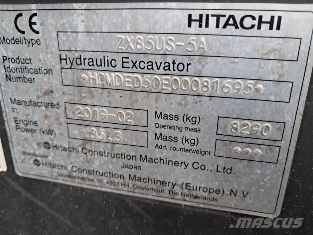 Hitachi ZX 85 US-5 A Vidēja lieluma ekskavatori 7 t - 12 t