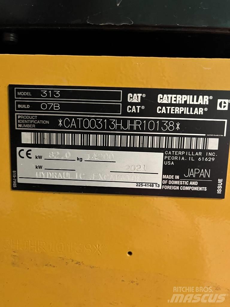 CAT 313 Next Gen Kāpurķēžu ekskavatori