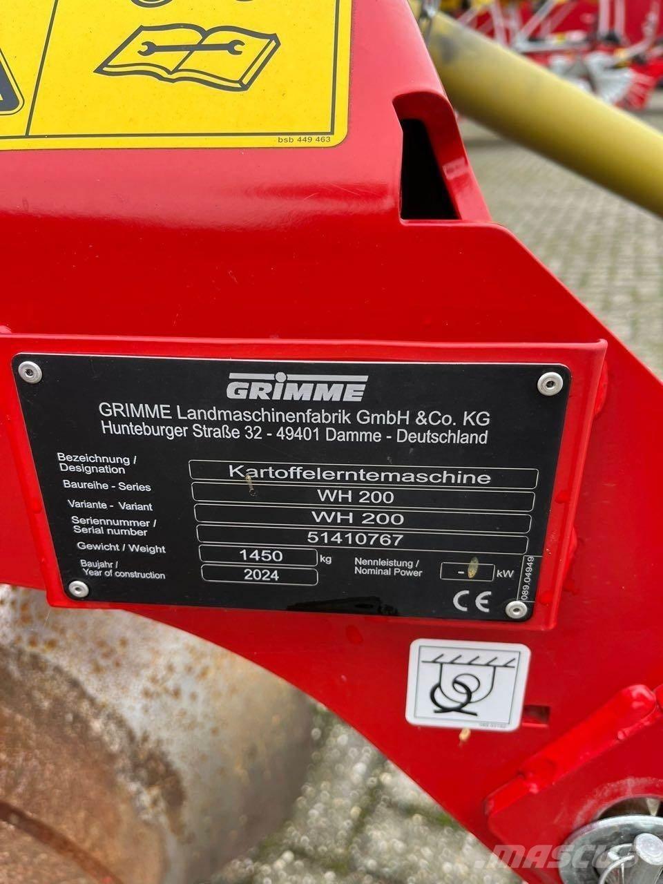 Grimme WH 200 Kartupeļu novākšanas kombaini
