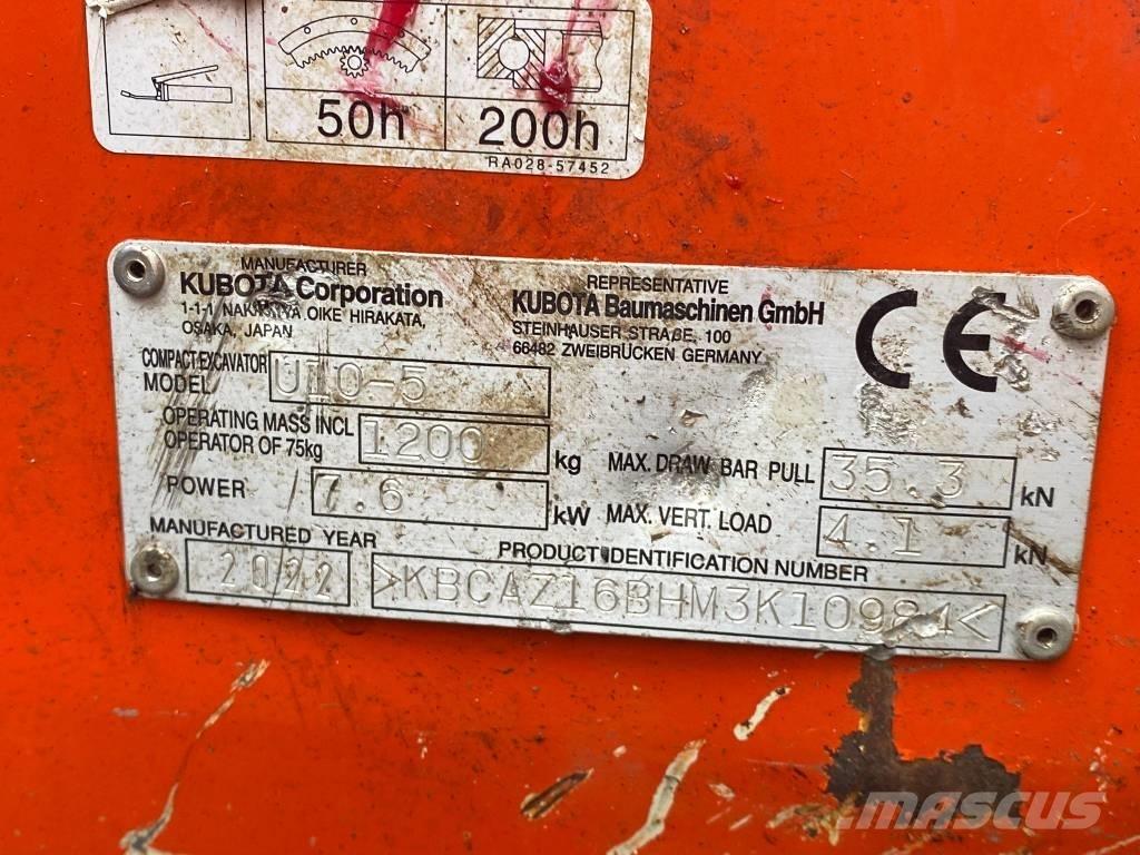 Kubota u10-5 Mini ekskavatori < 7 t