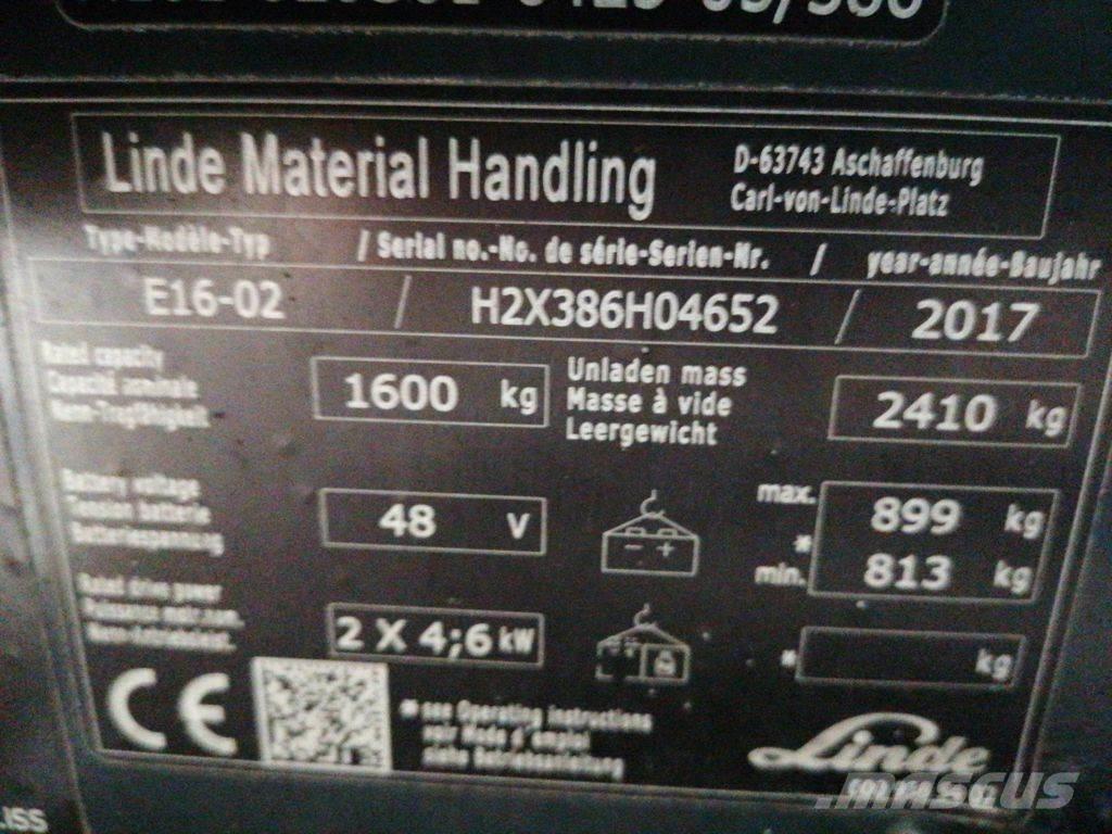 Linde E16-02 Elektriskie iekrāvēji