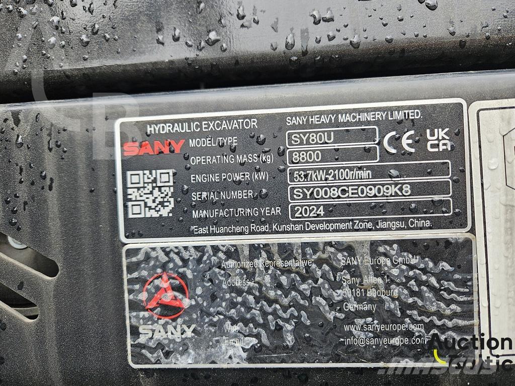 Sany SY80U Vidēja lieluma ekskavatori 7 t - 12 t