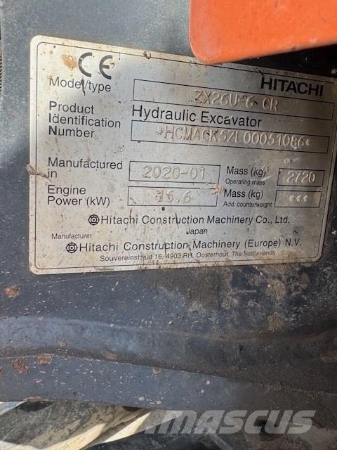 Hitachi ZX 26 U-6 CR Mini ekskavatori < 7 t