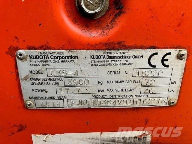 Kubota U36-4 Kāpurķēžu ekskavatori