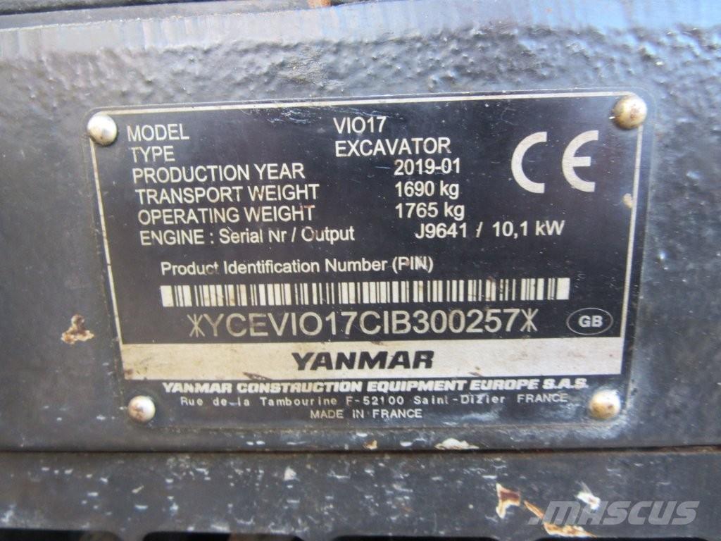 Yanmar ViO17 Kāpurķēžu ekskavatori