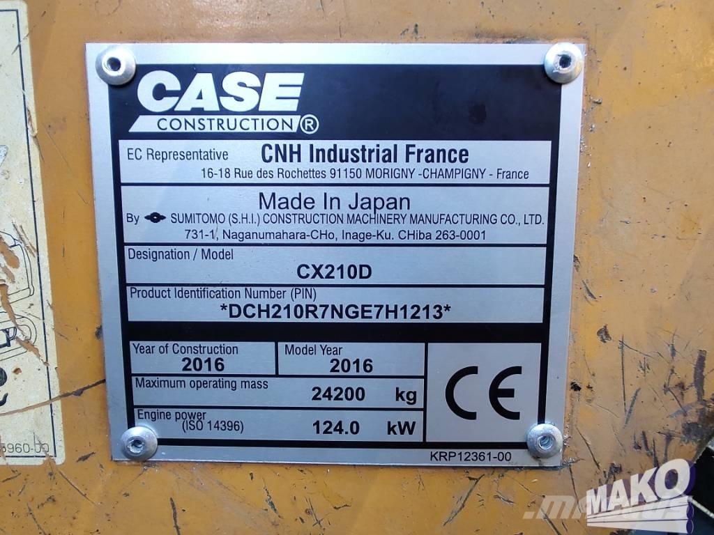 CASE CX 210 D Kāpurķēžu ekskavatori
