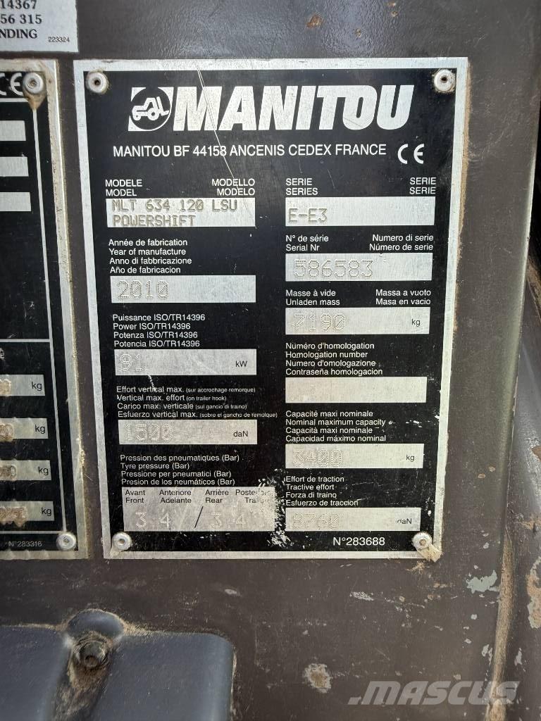 Manitou MLT 634-120 Teleskopiskie manipulatori