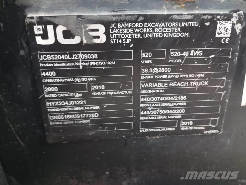 JCB 520-40 Teleskopiskie manipulatori