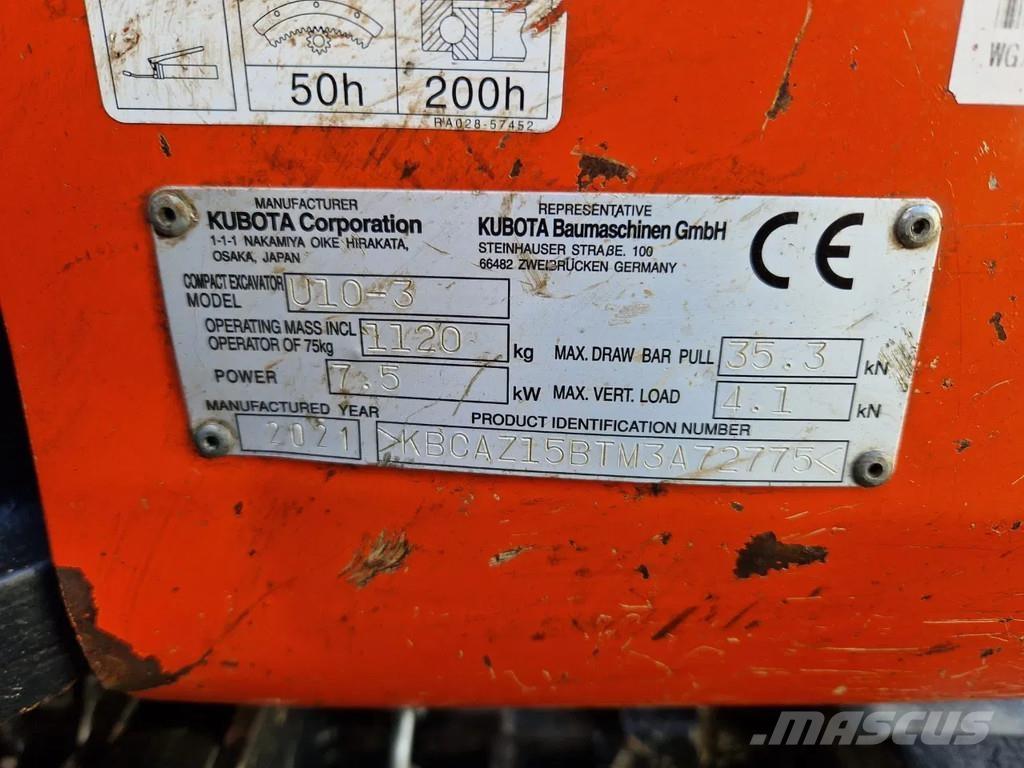Kubota U10-3 Mini ekskavatori < 7 t