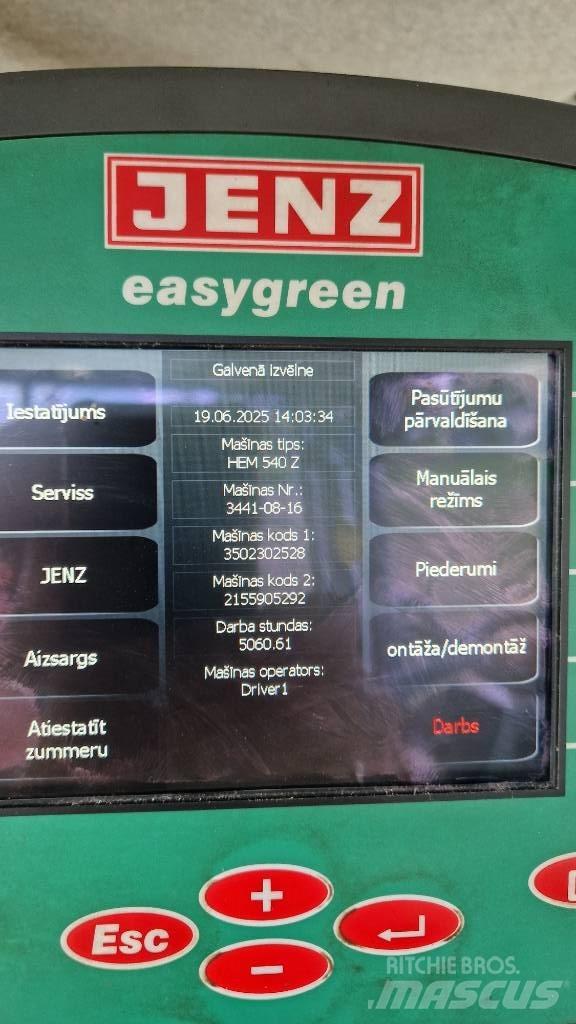 JENZ HEM 540Z Koksnes šķeldotāji