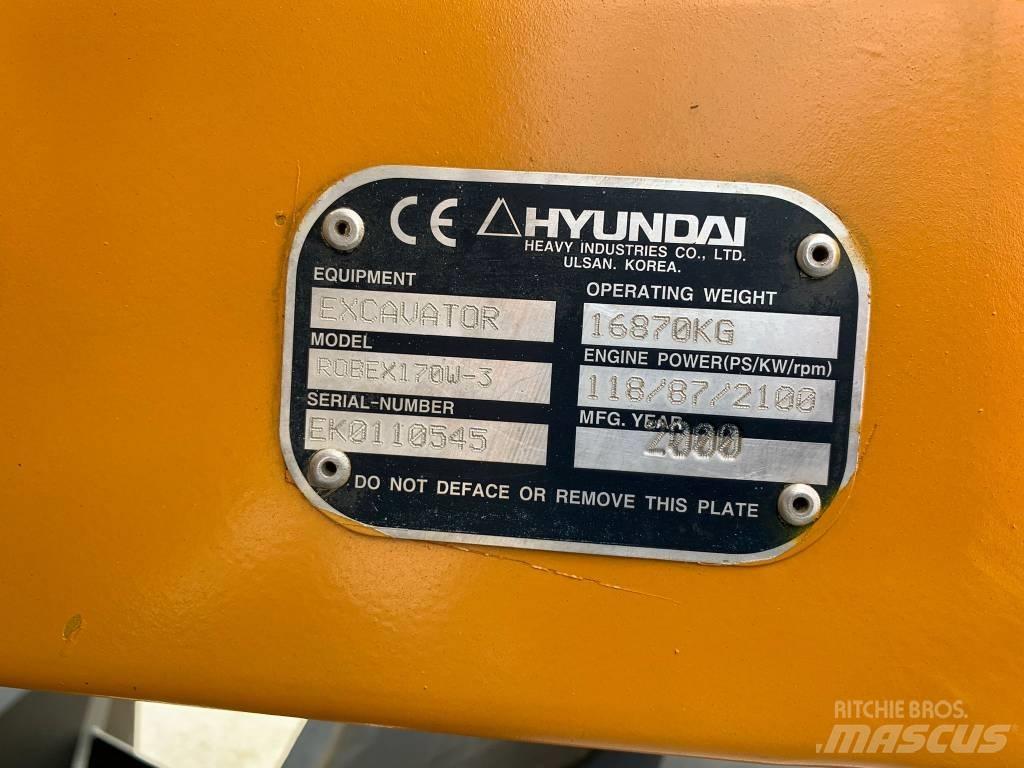 Hyundai ROBEX 170W-3 Ekskavatori uz riteņiem