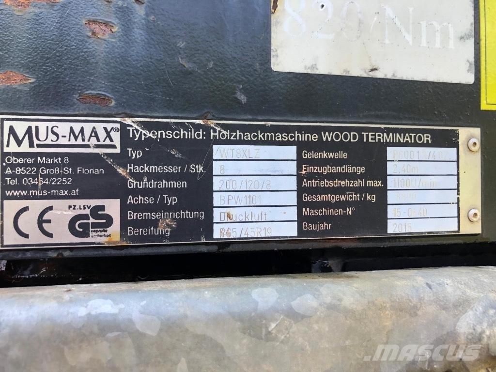 Mus-Max WT8XLZ Koksnes šķeldotāji