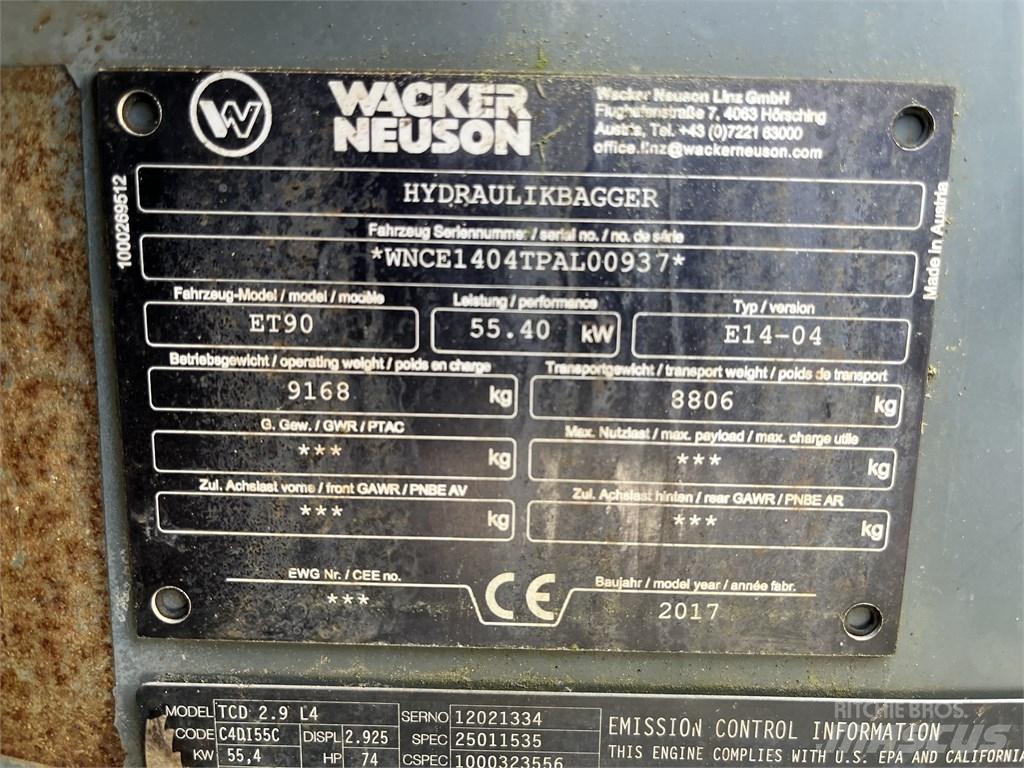 Wacker Neuson ET 90 Vidēja lieluma ekskavatori 7 t - 12 t