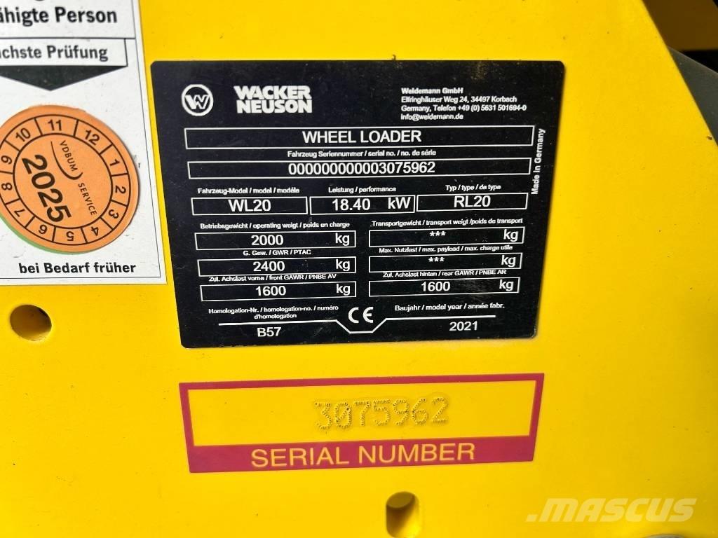 Wacker Neuson WL 20 Iekrāvēji uz riteņiem
