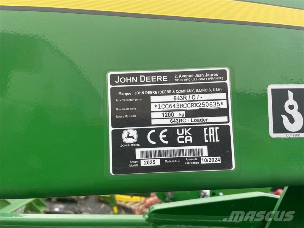 John Deere 643R Frontālie iekrāvēji un ekskavatori